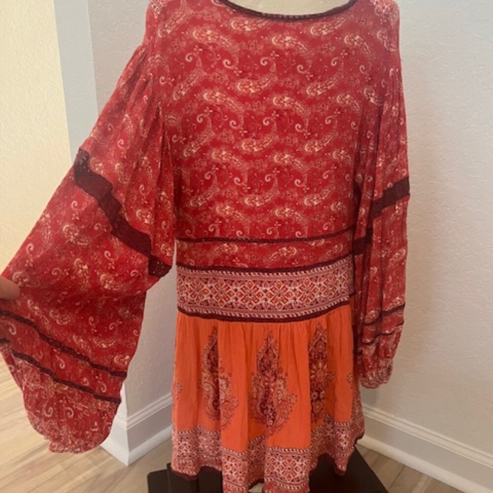 Free People Luna Scarf Print Tunic Size Small - Picture 4 of 9